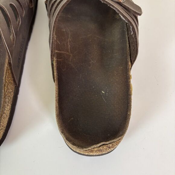 Birkenstock Granada Sandals Brown Leather Cork Footbed Well Worn Distressed ~40 - Picture 14 of 16